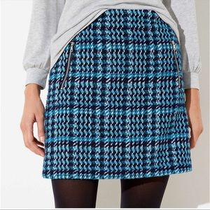 Loft • NWT • Navy Houndstooth Shift Skirt